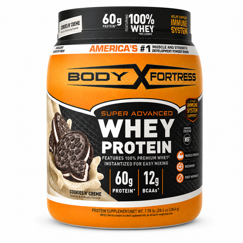Body Fortress Cookies N Creme sobre fondo blanco