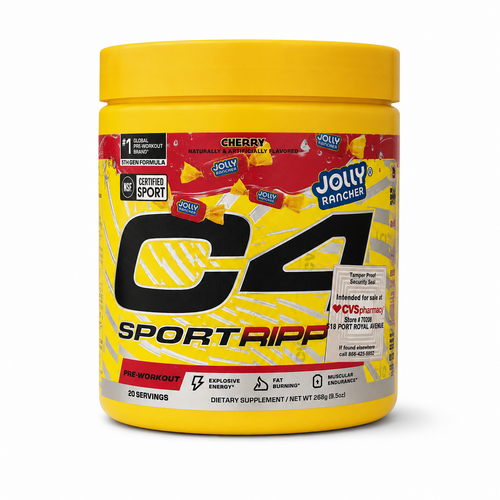 C4 Sport Ripped — Jolly Rancher Cherry sobre fondo blanco