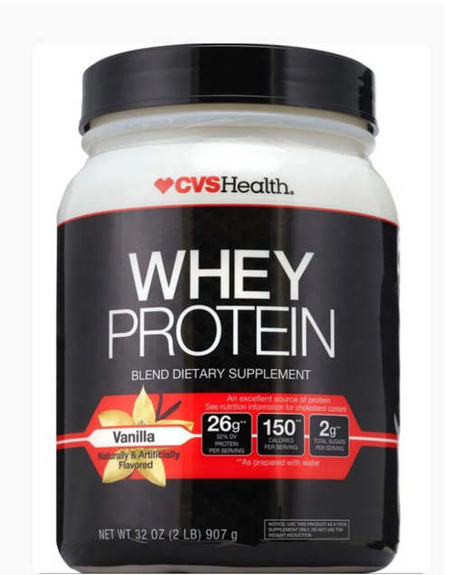 CVS Health Whey Protein — Vanilla sobre fondo blanco