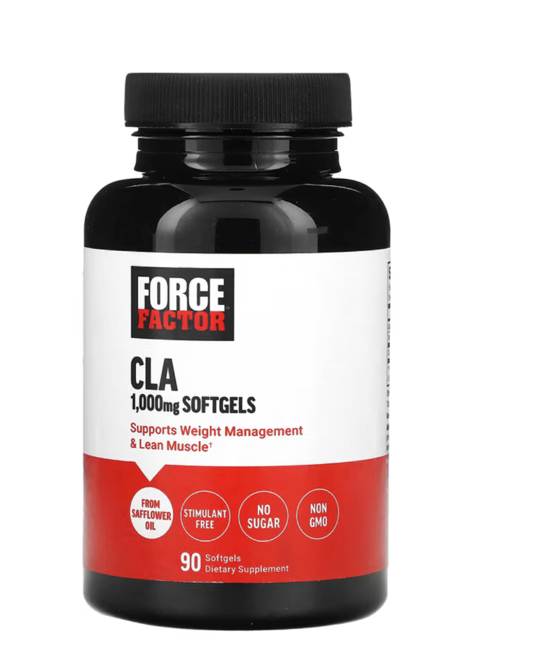 Force Factor CLA 1000 mg sobre fondo blanco