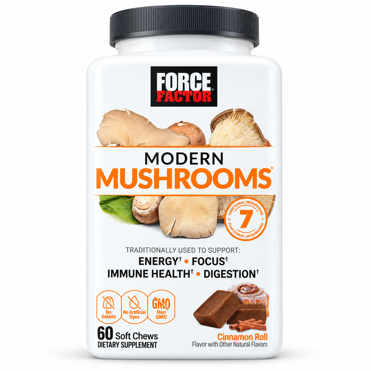 Force Factor Modern Mushrooms Cinnamon Roll 60 Soft Chews