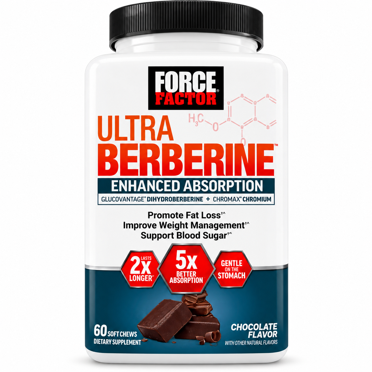 Force Factor Ultra Berberine Chocolate 60 Soft Chews