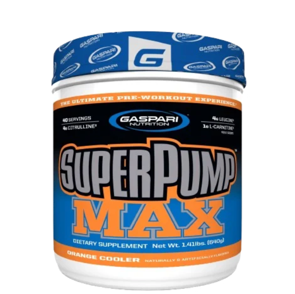 Gaspari SuperPump Max — Orange Cooler sobre fondo blanco