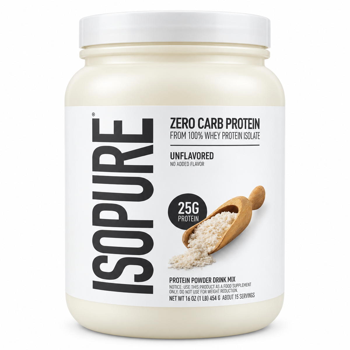 Isopure Zero Carb Whey Protein Isolate Unflavored 1 lb