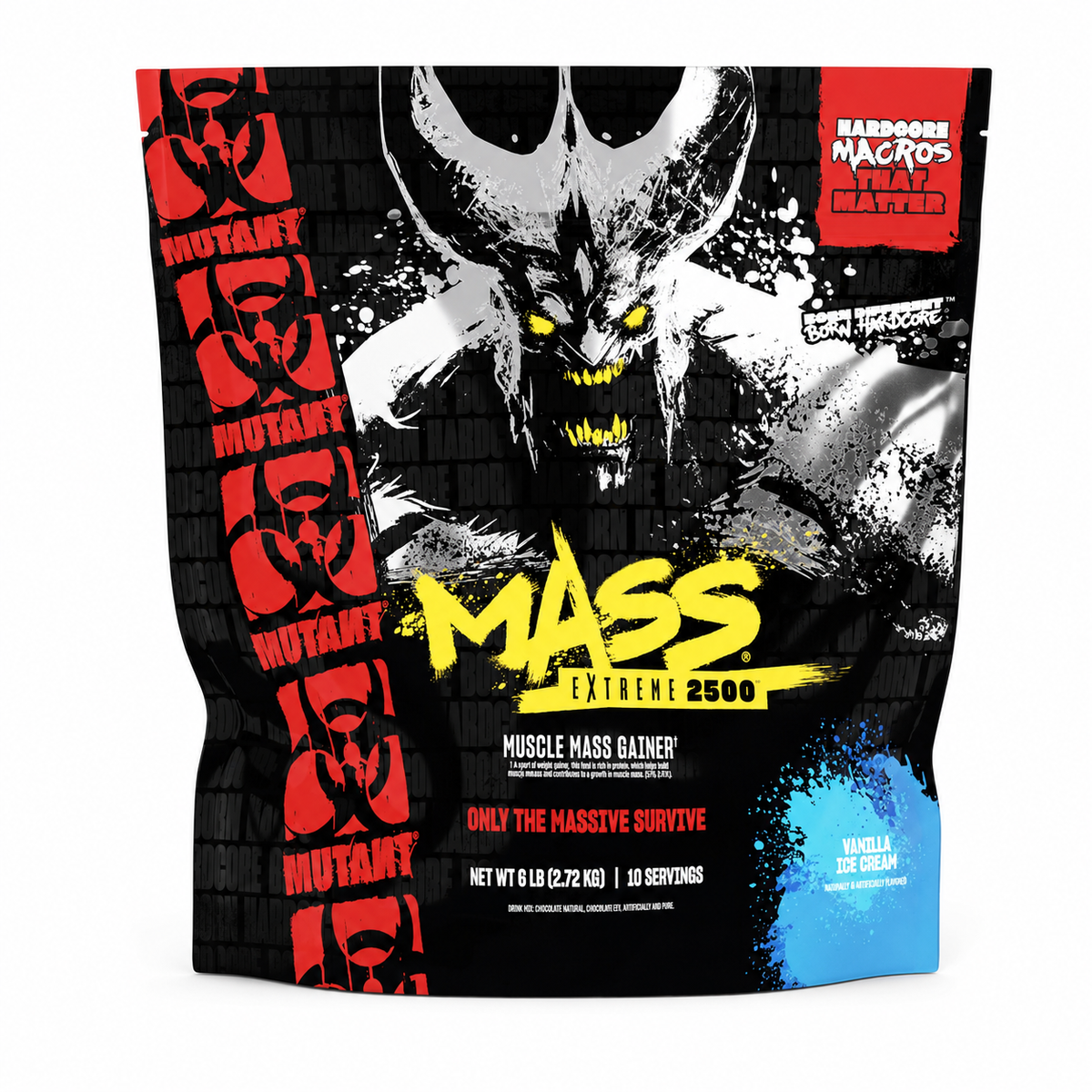 Mutant Mass Extreme 2500 — Vanilla Ice Cream sobre fondo blanco