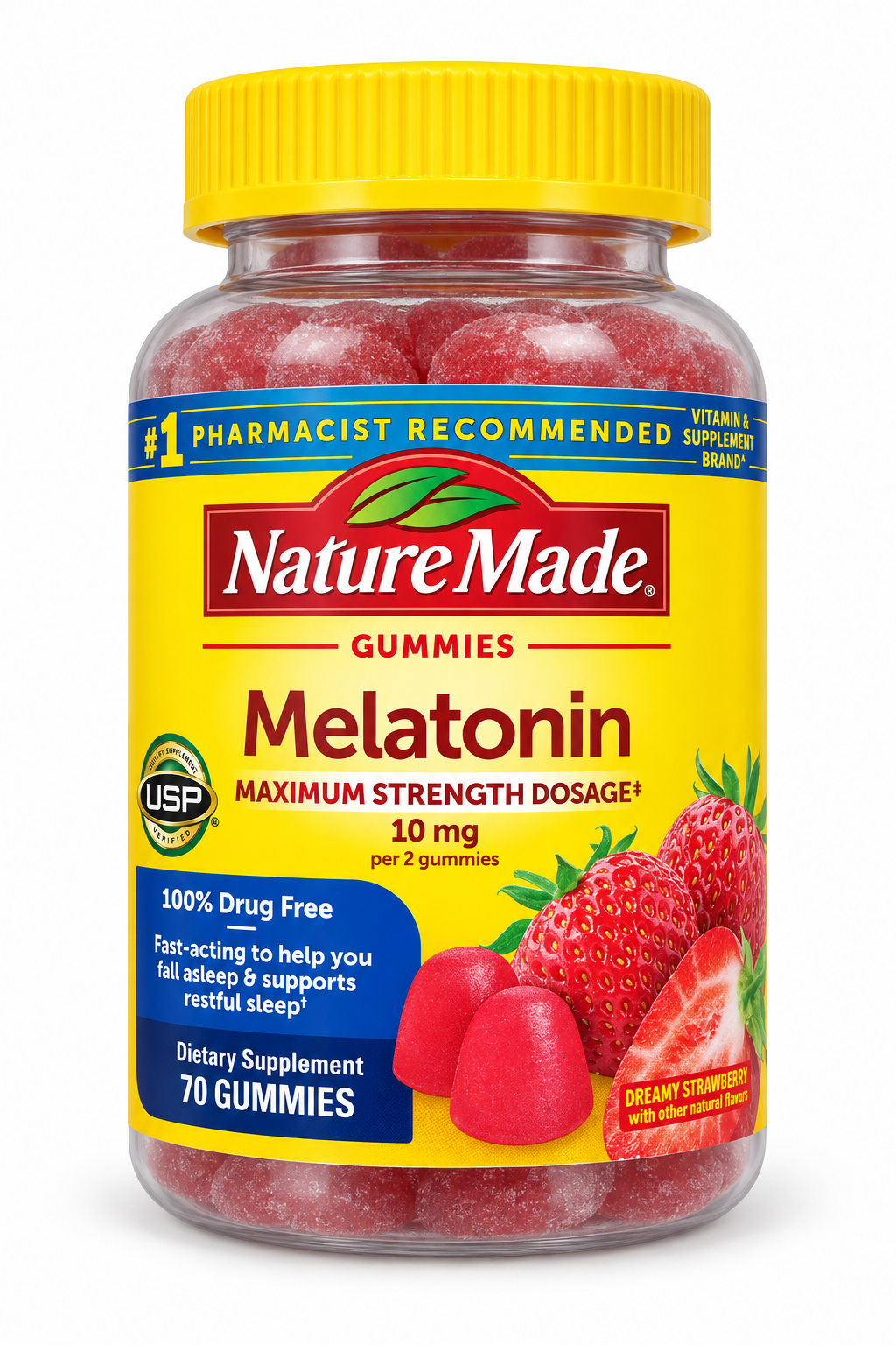 Nature Made Melatonin 10 mg Dreamy Strawberry 70 Gummies