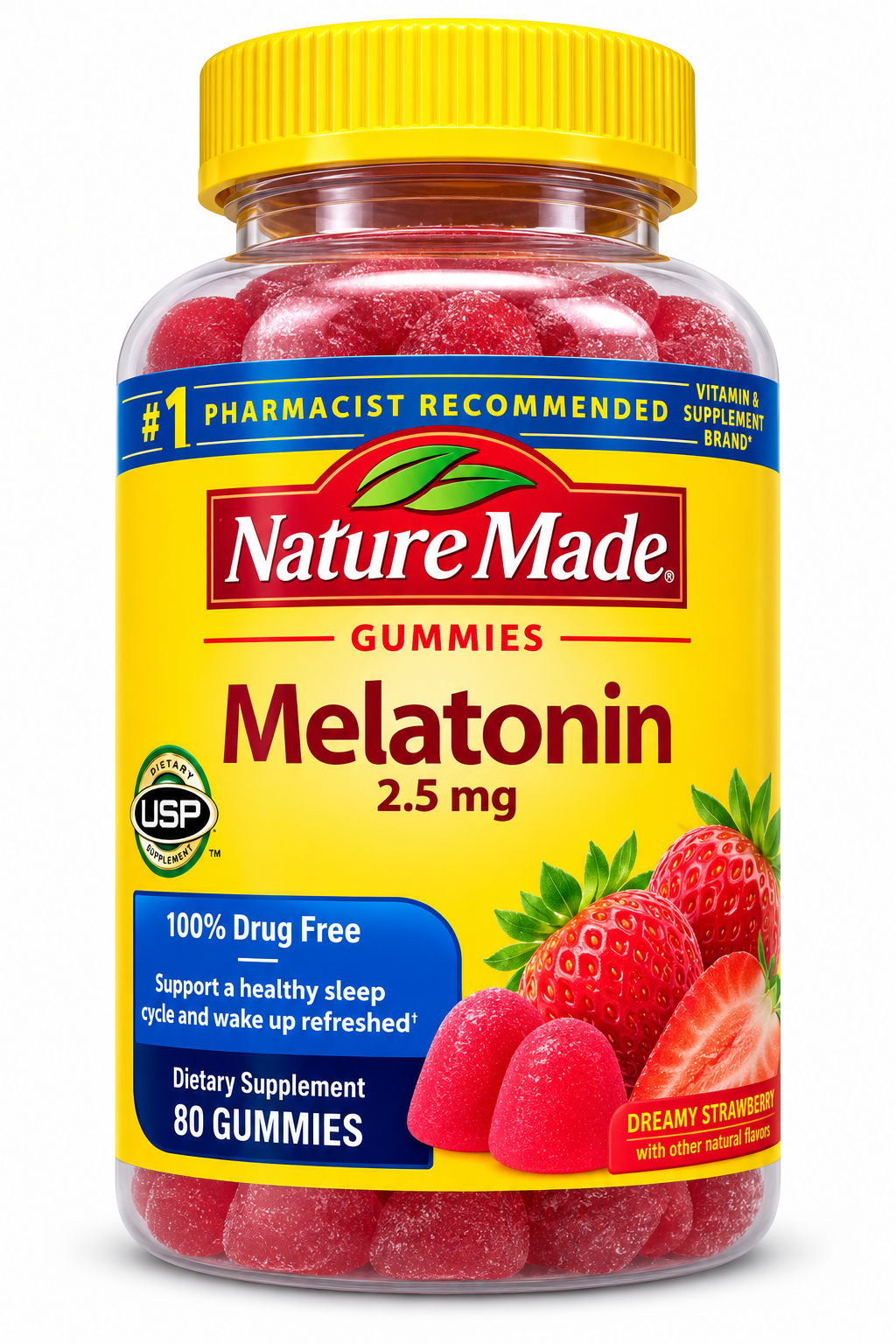 Nature Made Melatonin 2.5 mg Dreamy Strawberry 80 Gummies
