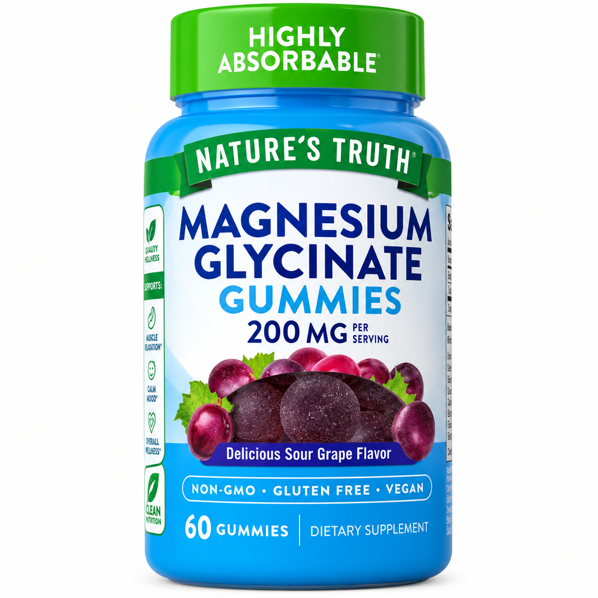 Nature's Truth Magnesium Glycinate Gummies 200 mg 60 gummies