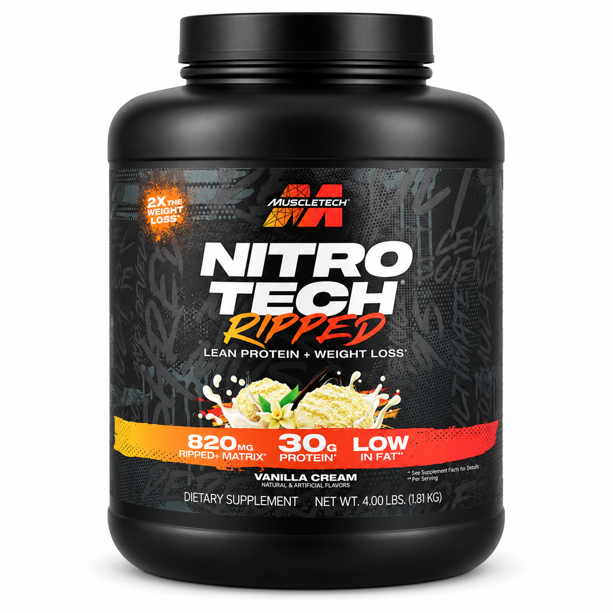 MuscleTech Nitro Tech Ripped 4 lb Vanilla Cream