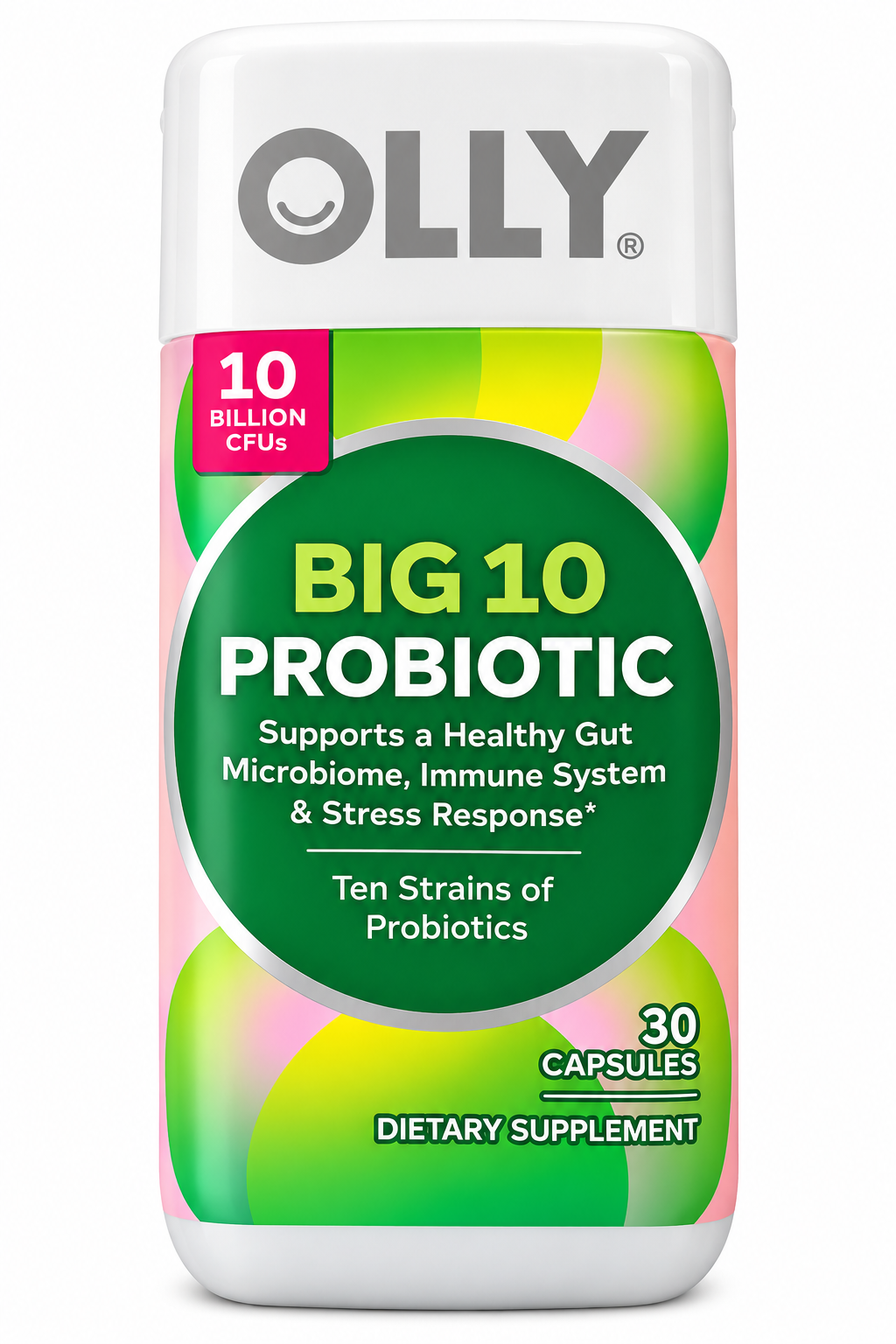 OLLY Big 10 Probiotic 10 Billion CFUs 30 cápsulas