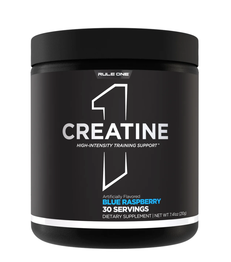 Rule One Creatine — Blue Raspberry sobre fondo blanco