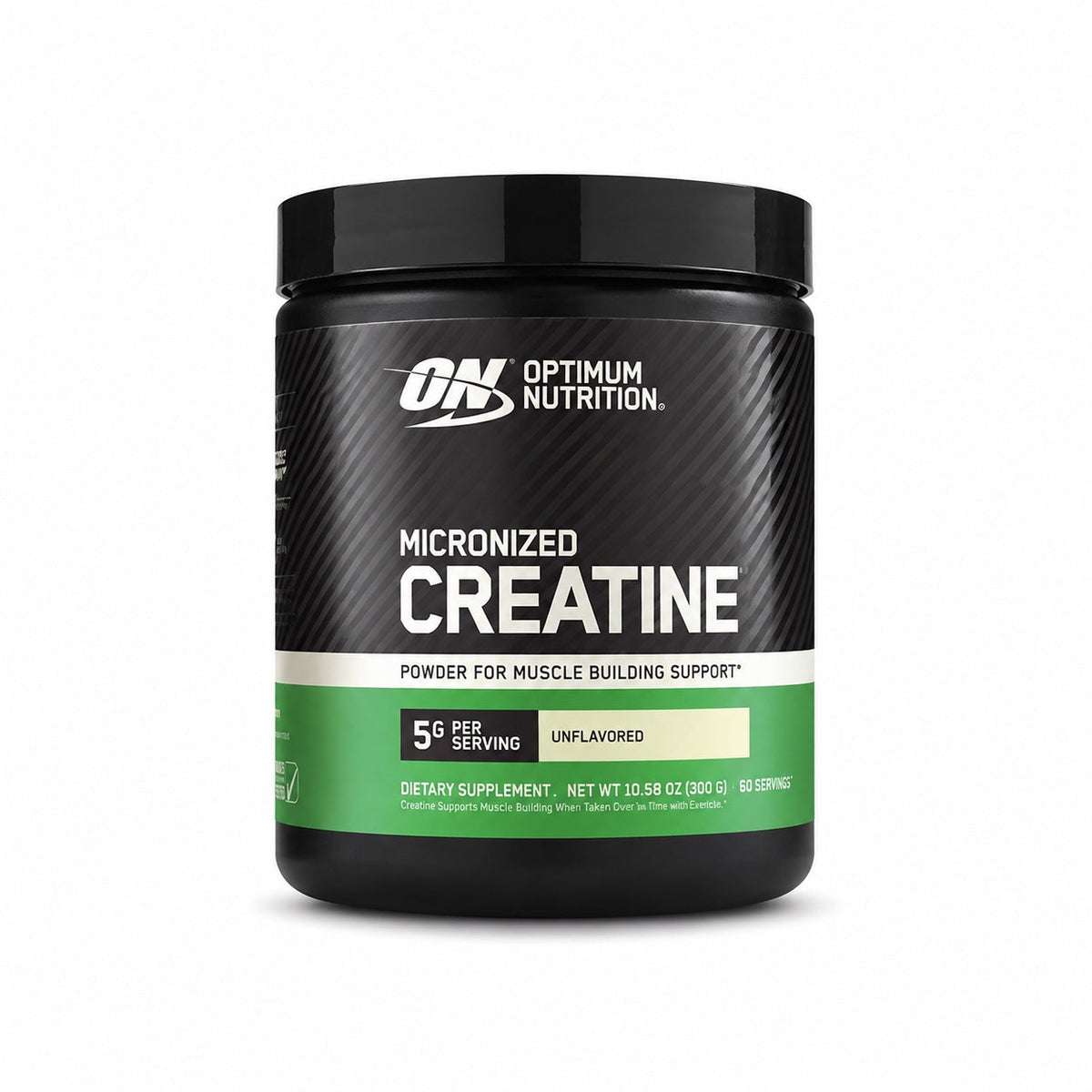 Optimum Nutrition Micronized Creatine 300 g 60 servicios - fondo blanco